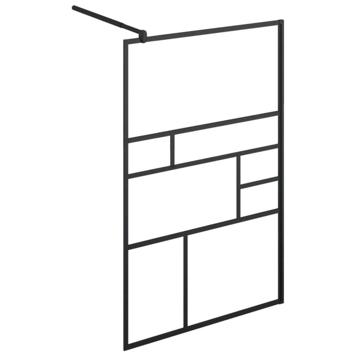 Mampara ducha accesible vidrio ESG transparente negro 100x195cm