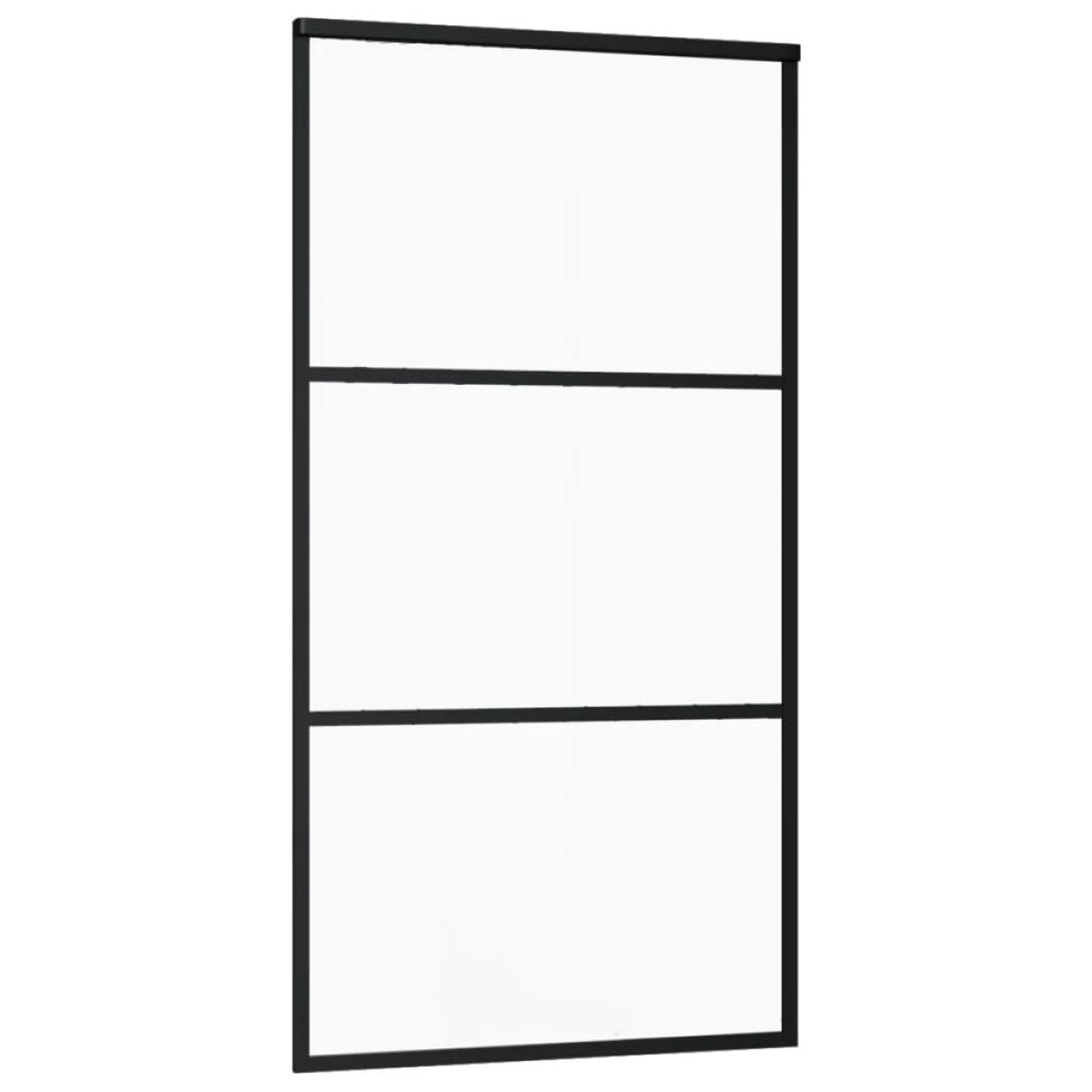 Puerta corredera ESG vidrio y aluminio 102x205 cm negra