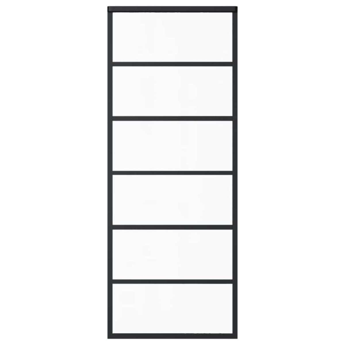 Puerta corredera ESG vidrio y aluminio 76x205 cm negro