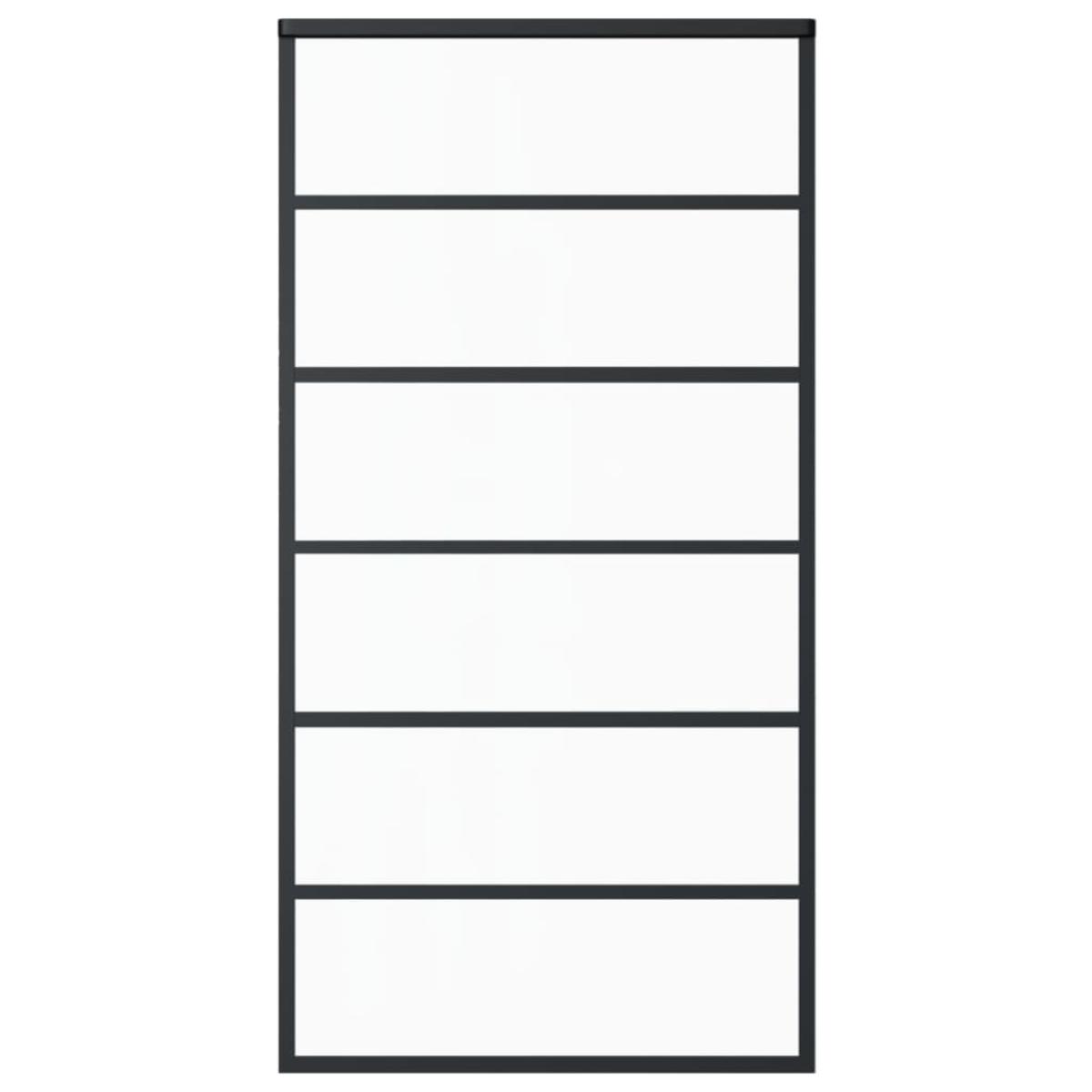 Puerta corredera ESG vidrio y aluminio 102x205 cm negra