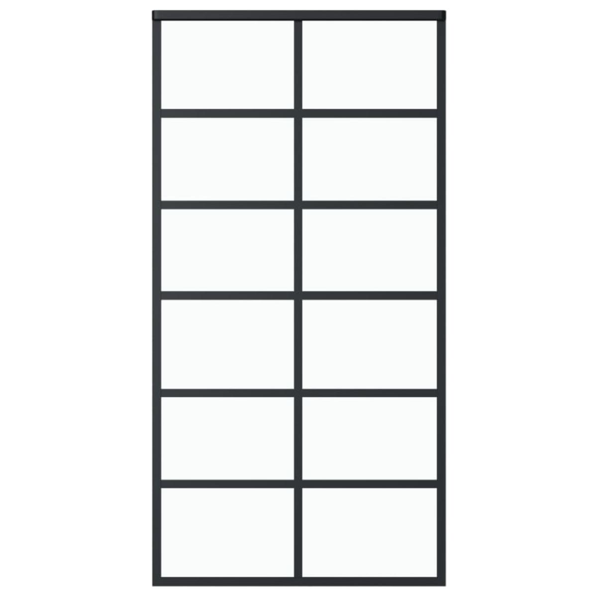 Puerta corredera ESG vidrio y aluminio 102x205 cm negra