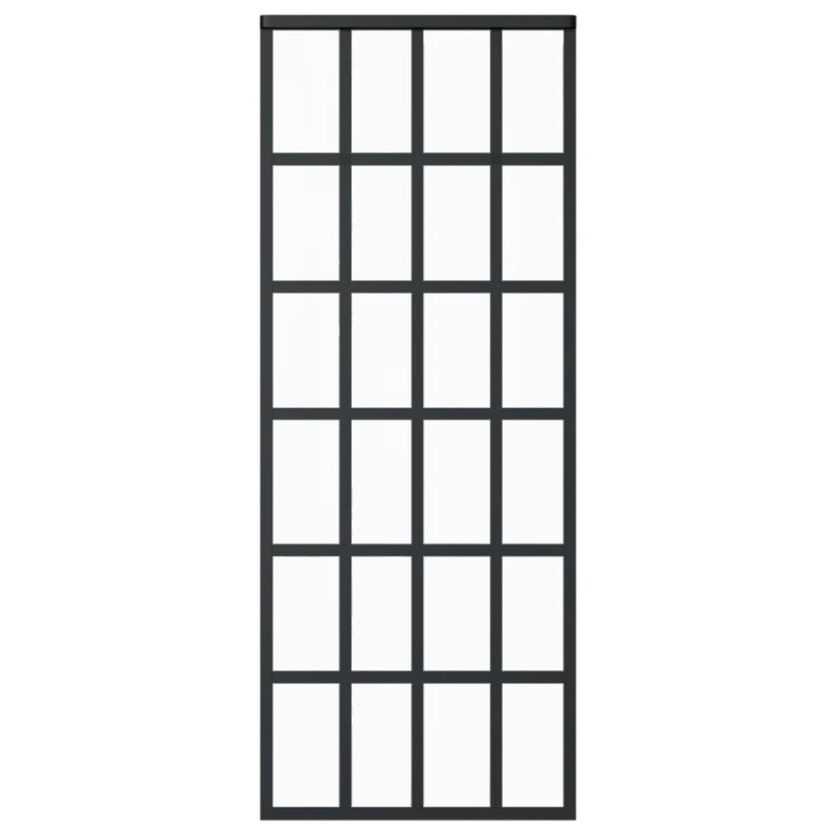 Puerta corredera ESG vidrio y aluminio 76x205 cm negro
