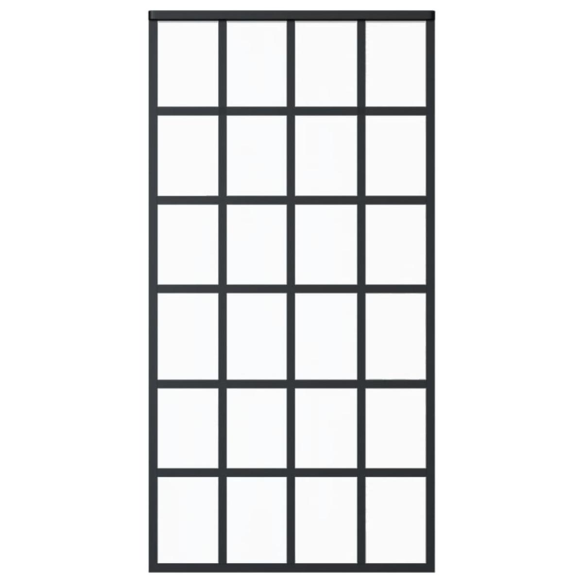 Puerta corredera ESG vidrio y aluminio 102x205 cm negra