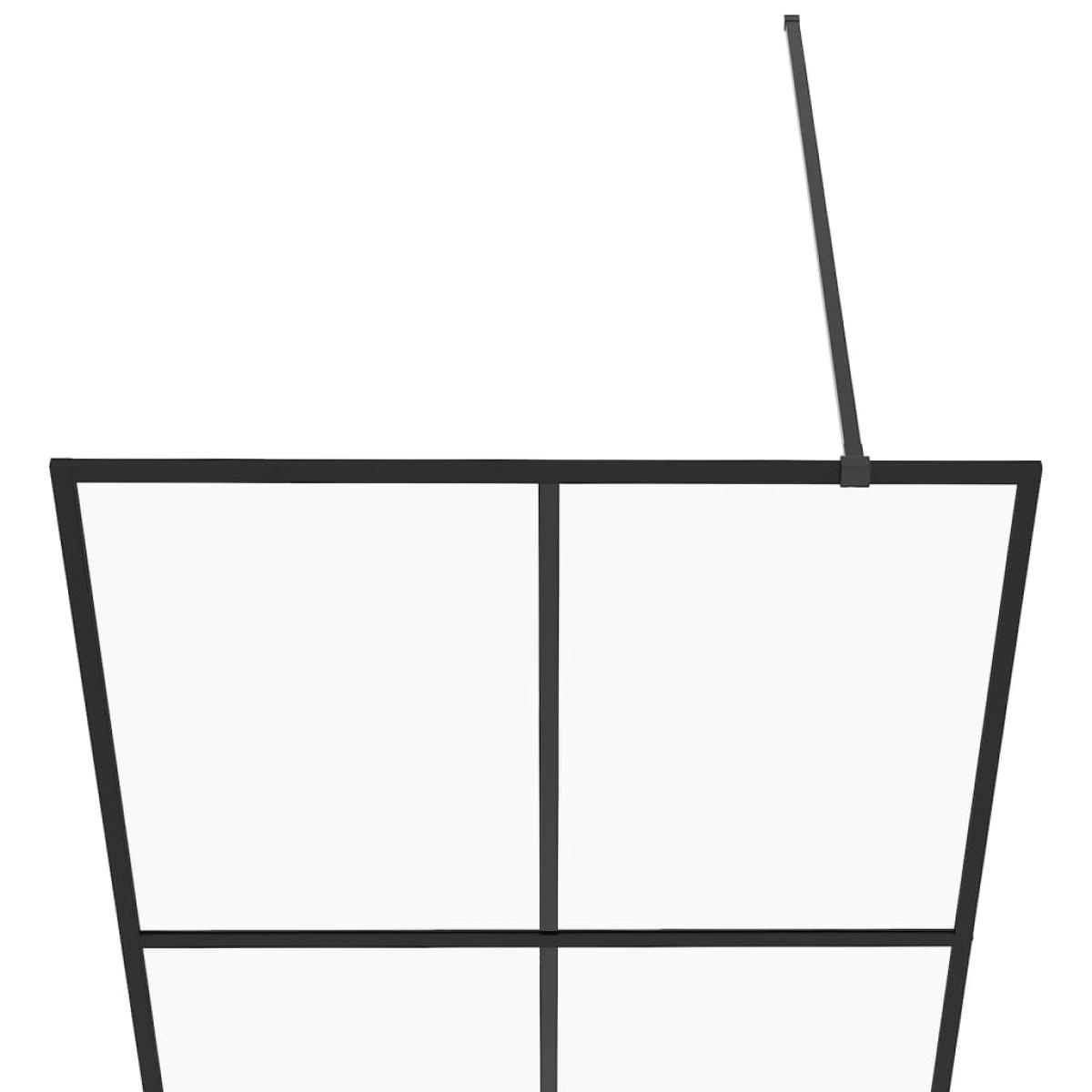 Mampara ducha accesible vidrio ESG transparente negro 90x195 cm