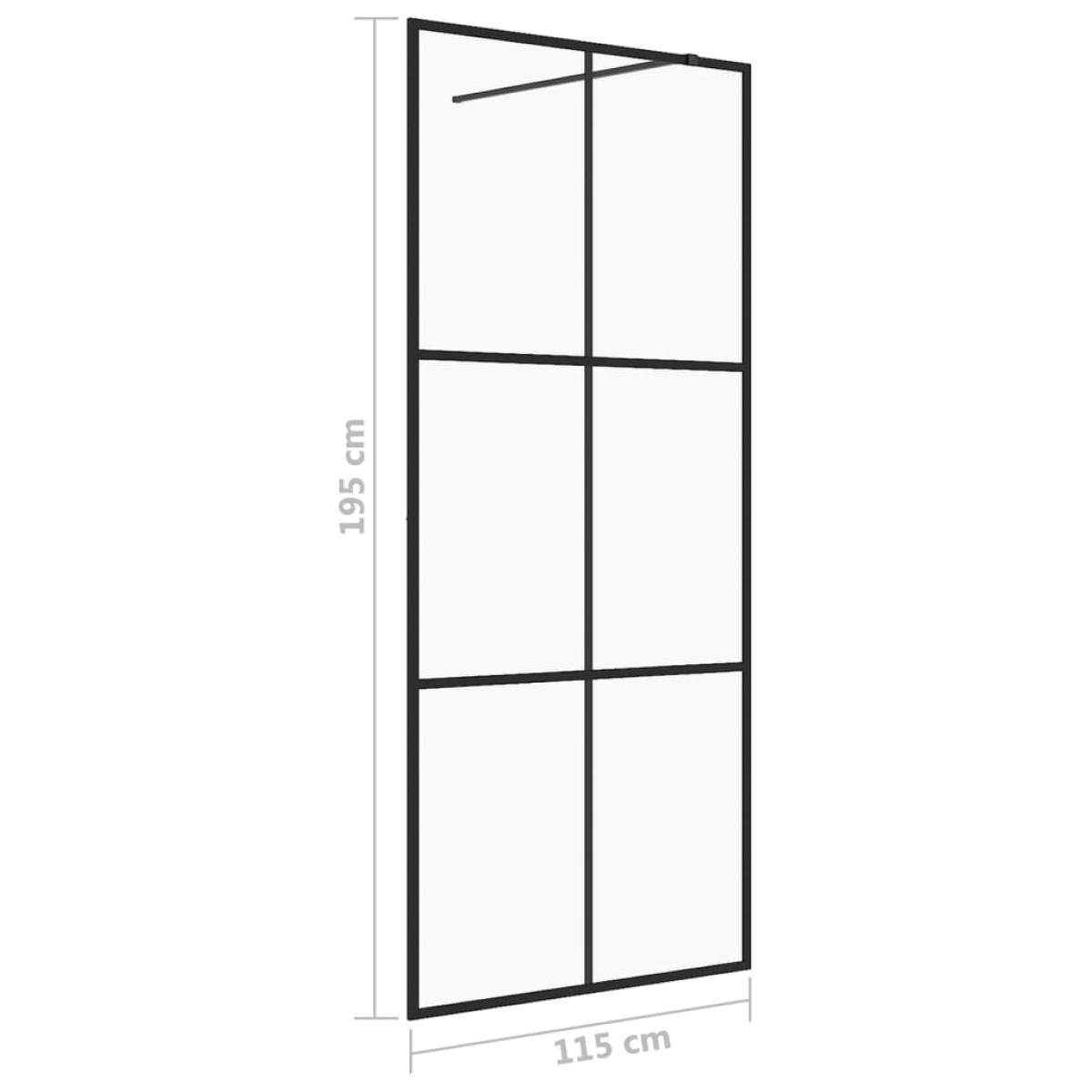 Mampara ducha accesible vidrio ESG transparente negro 115x195cm