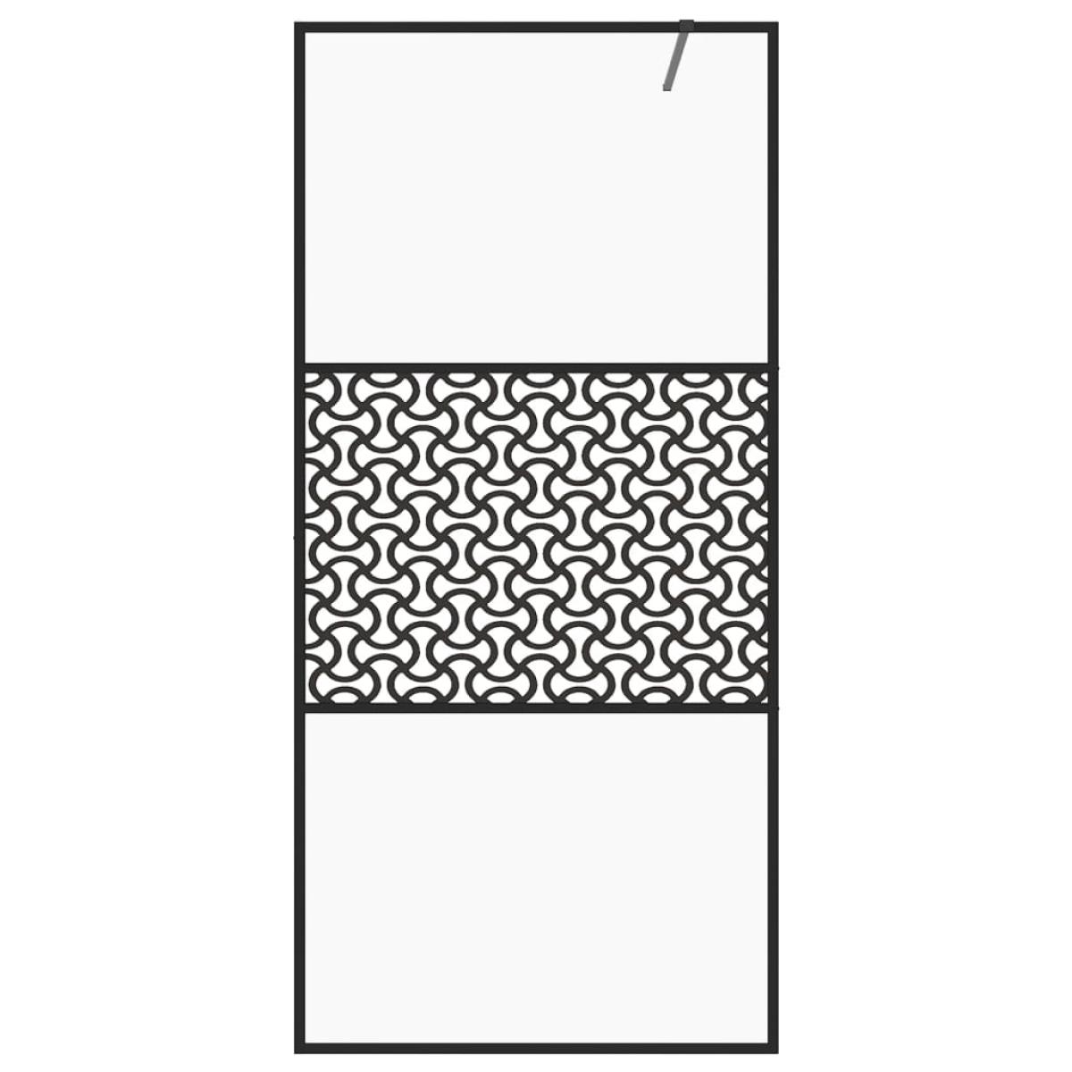 Mampara de ducha accesible vidrio ESG claro negro 80x195 cm