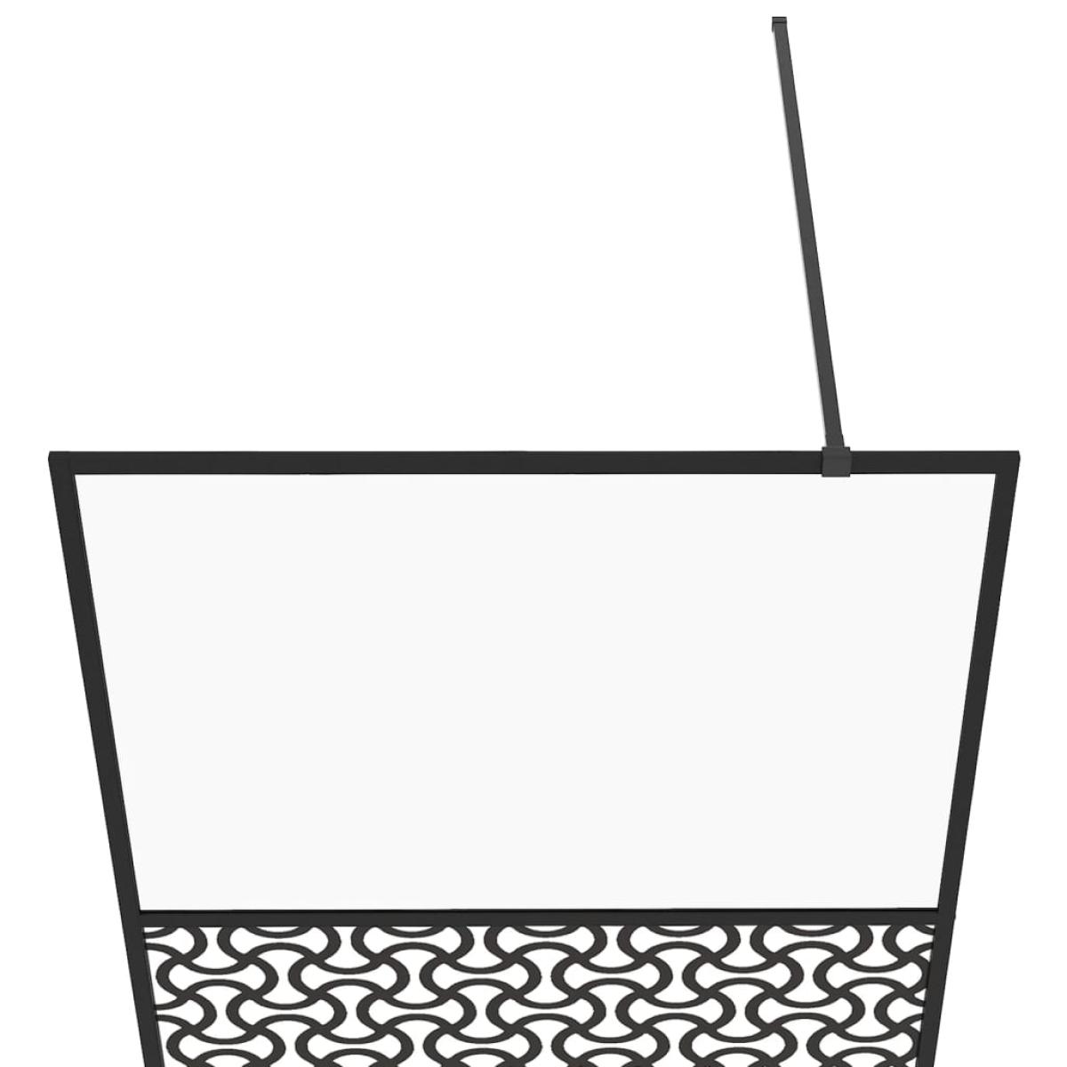 Mampara de ducha accesible vidrio ESG claro negro 80x195 cm