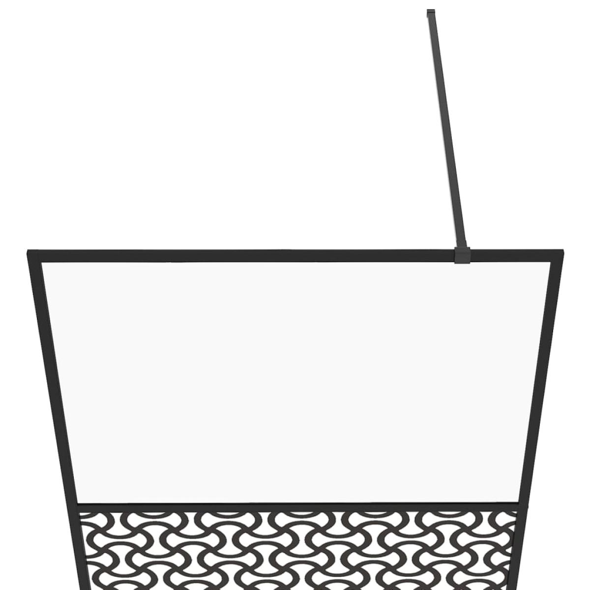 Mampara ducha accesible vidrio ESG transparente negro 90x195 cm