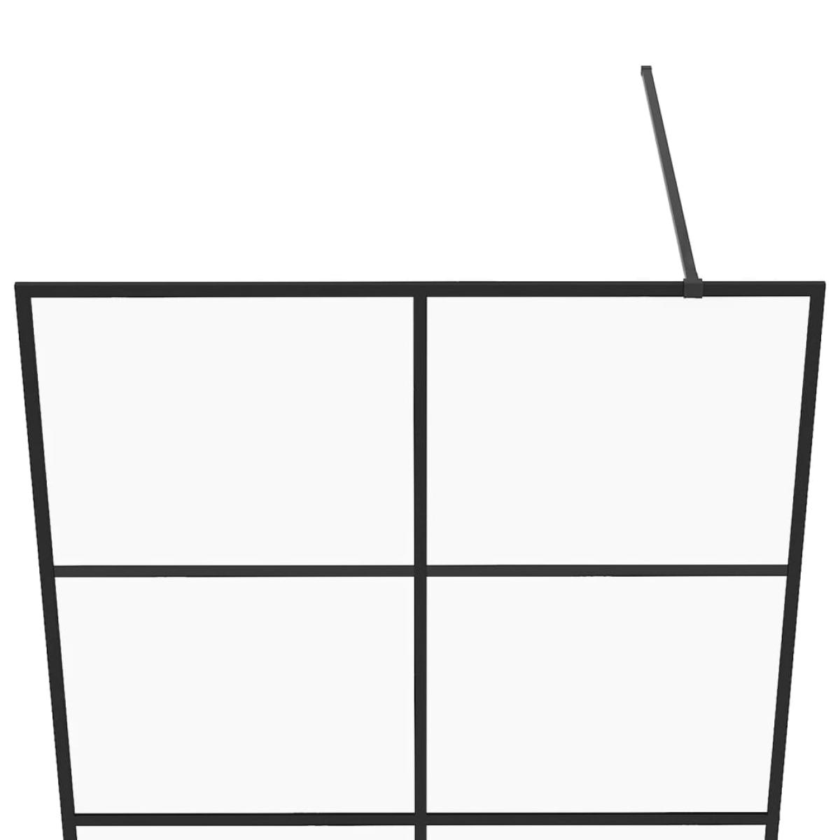 Mampara ducha accesible vidrio ESG transparente negro 100x195cm