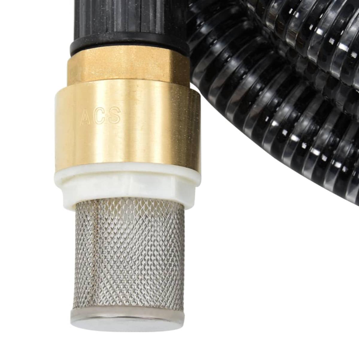 Manguera de succión con conectores de latón 4 m 25 mm negra