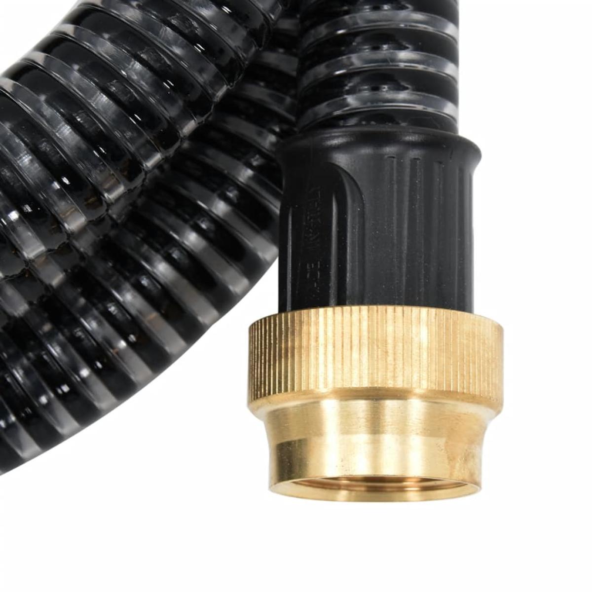 Manguera de succión con conectores de latón 7 m 25 mm negra