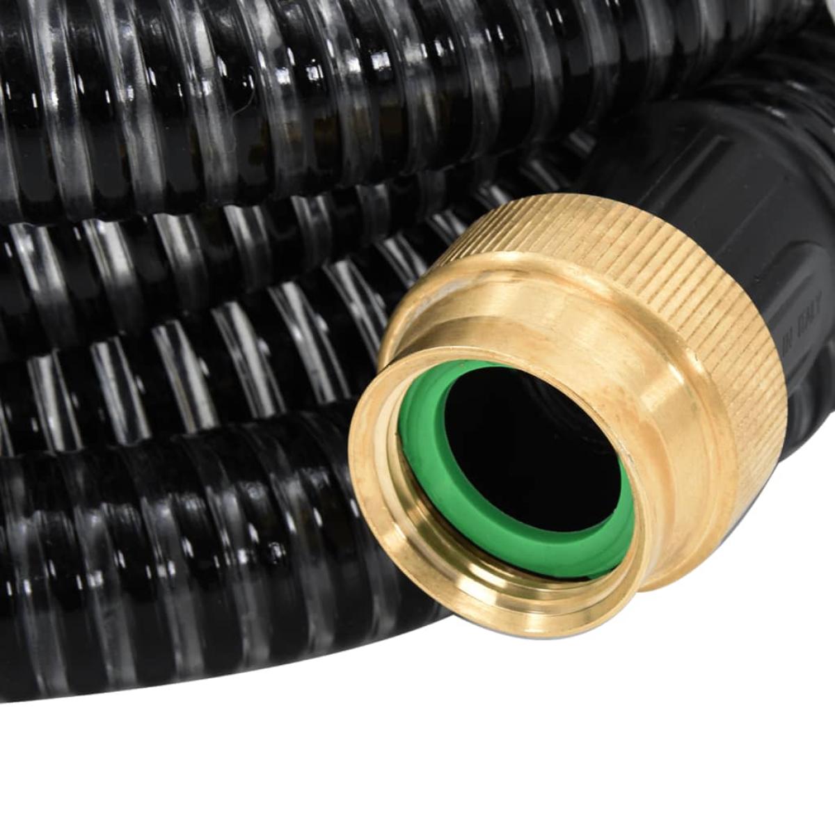 Manguera de succión con conectores de latón 7 m 25 mm negra