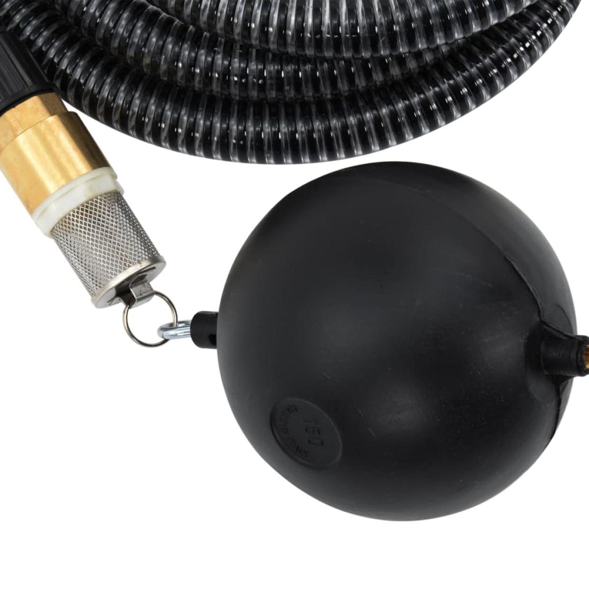 Manguera de succión con conectores de latón 10 m 25 mm negra