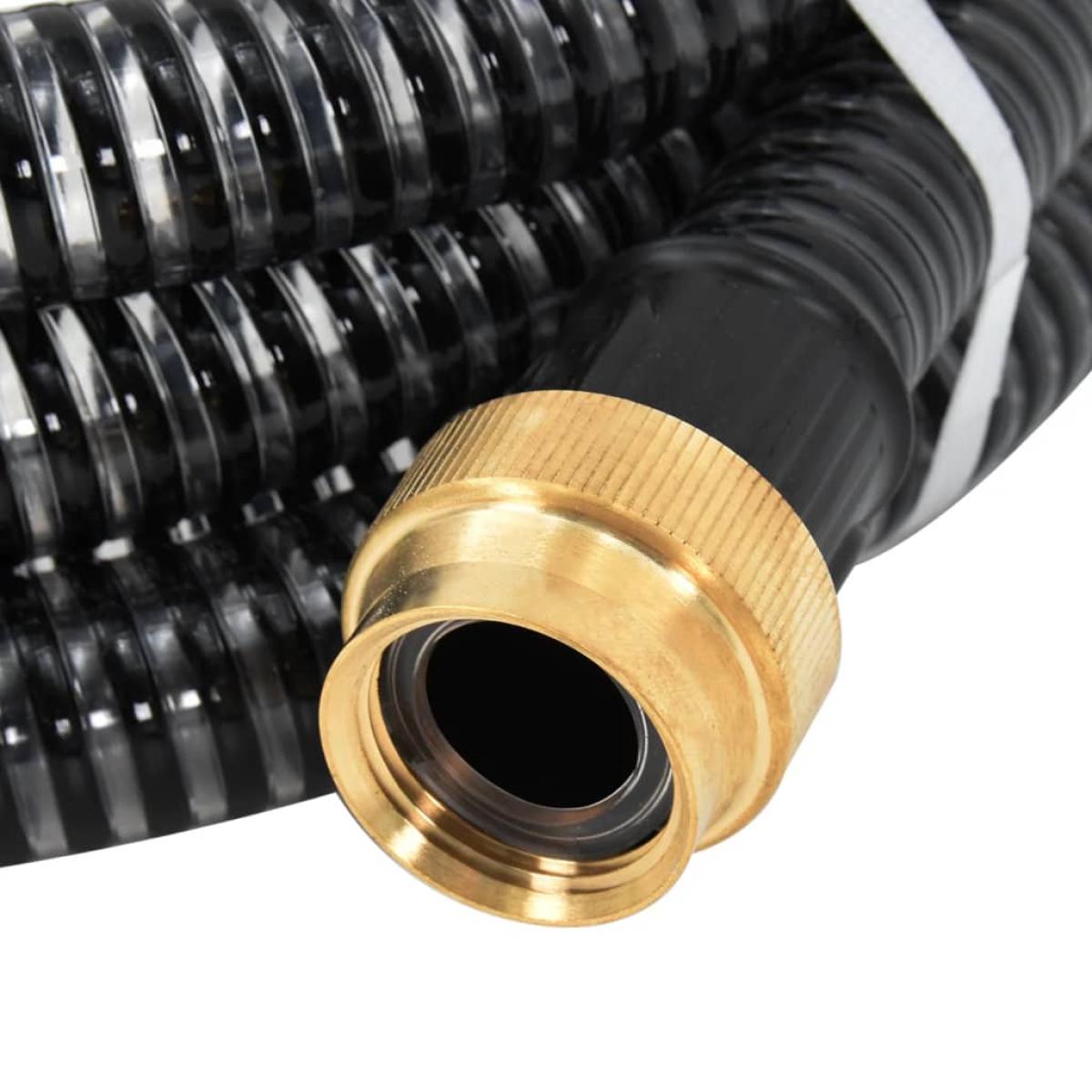 Manguera de succión con conectores de latón 10 m 25 mm negra