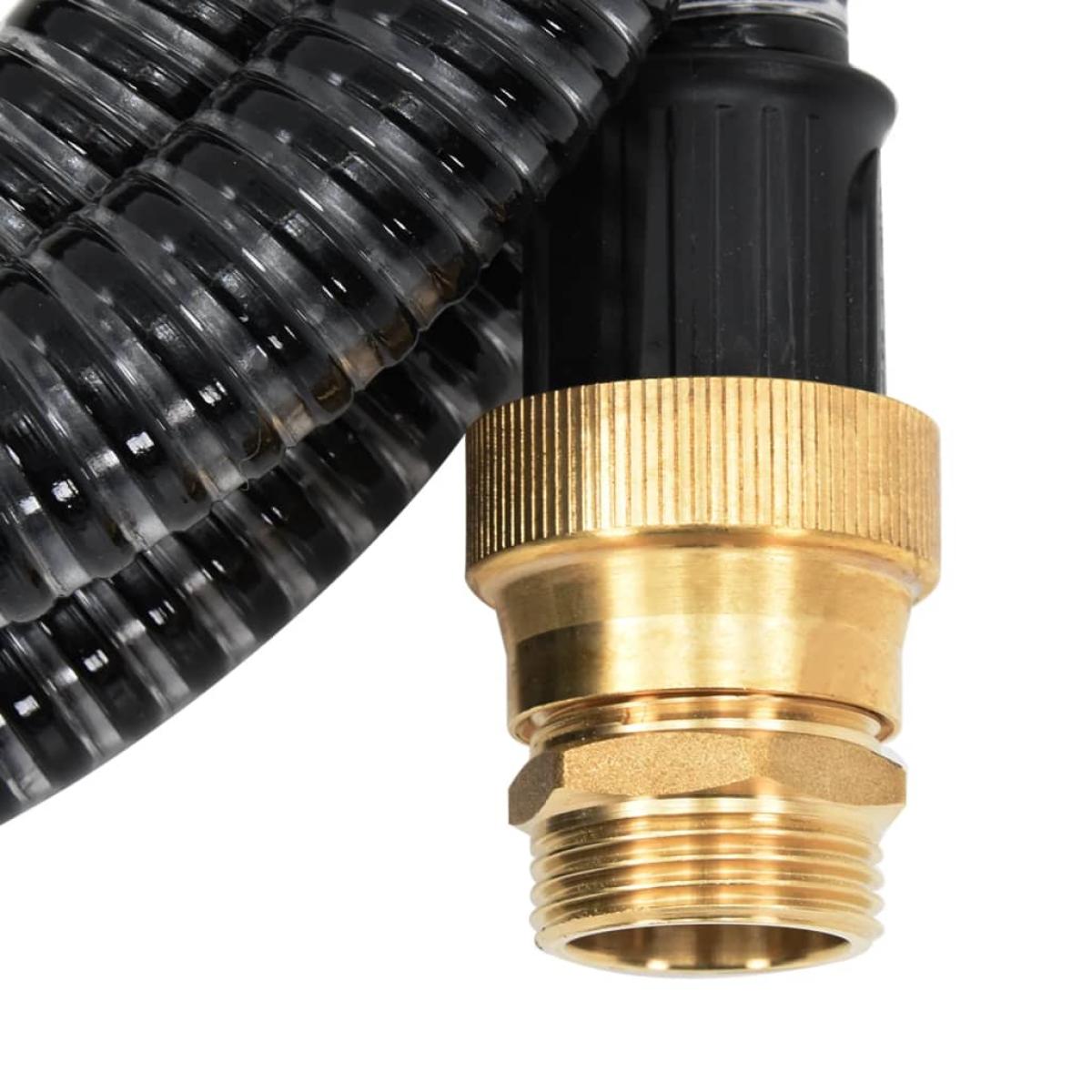 Manguera de succión con conectores de latón 25 m 25 mm negra