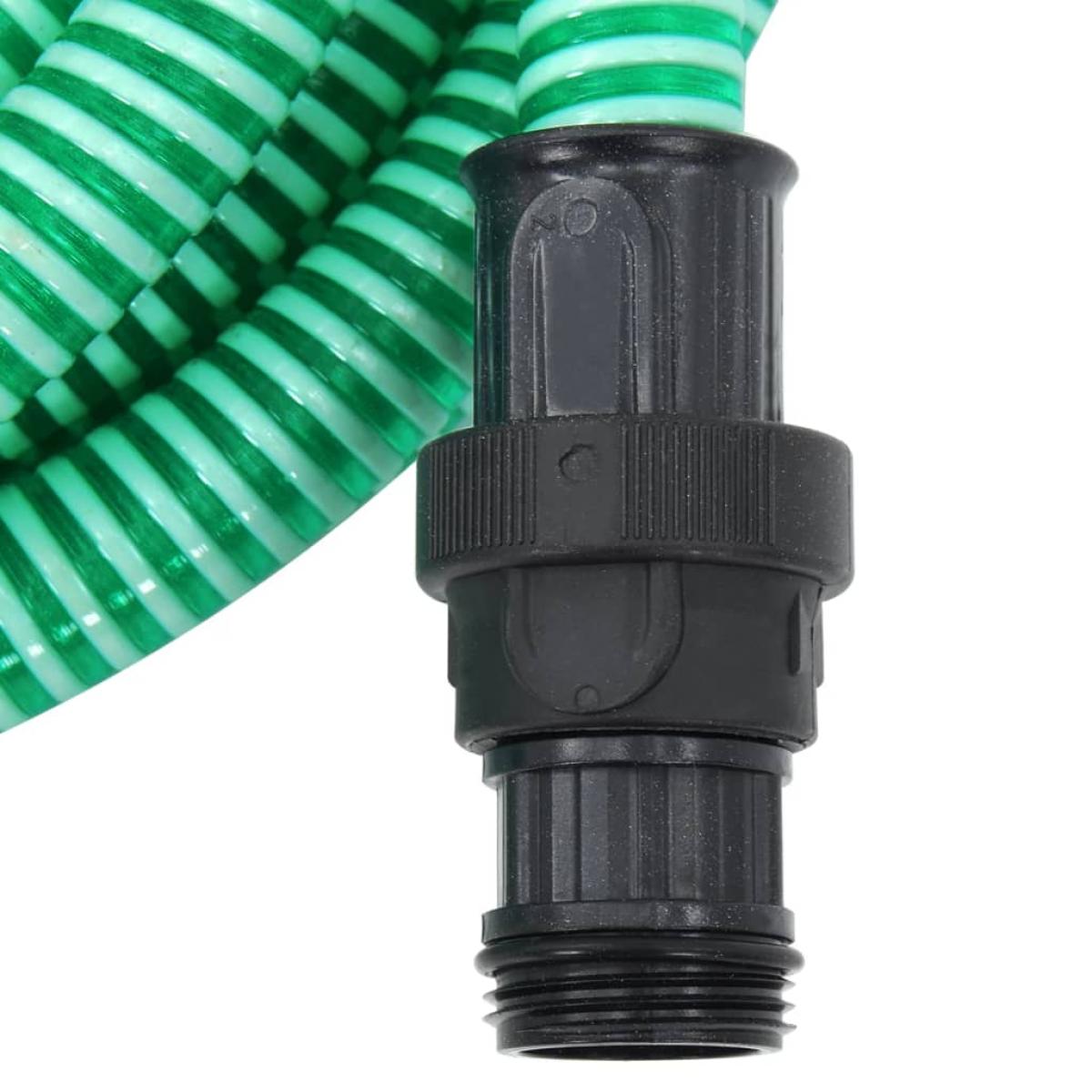 Manguera de succión con conectores PVC 4 m 22 mm verde