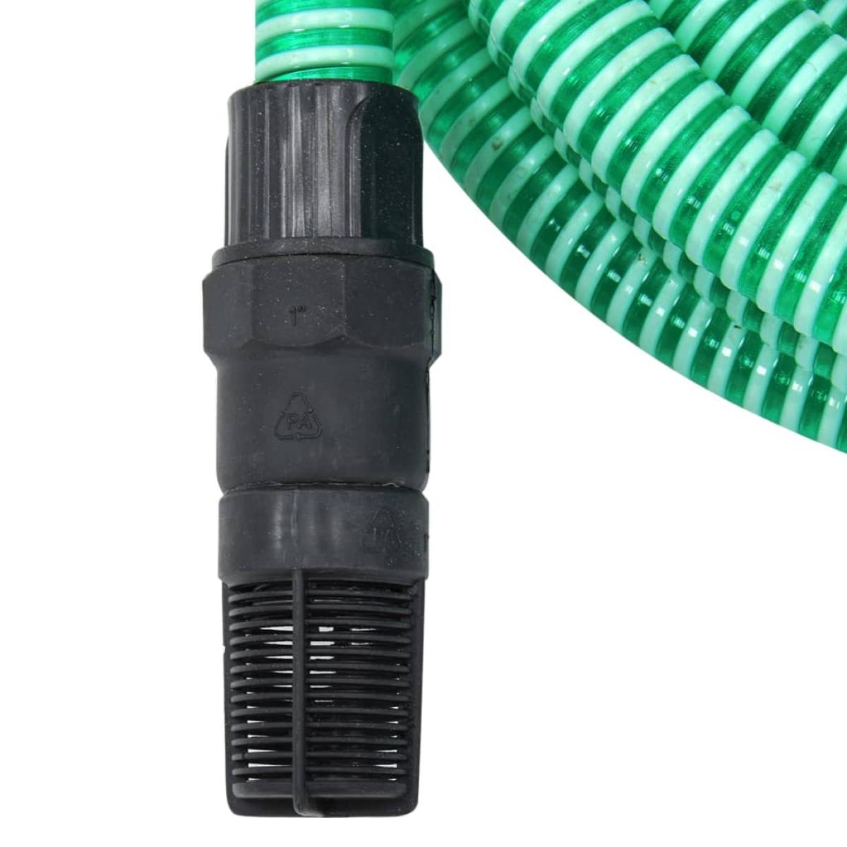 Manguera de succión con conectores PVC 4 m 22 mm verde