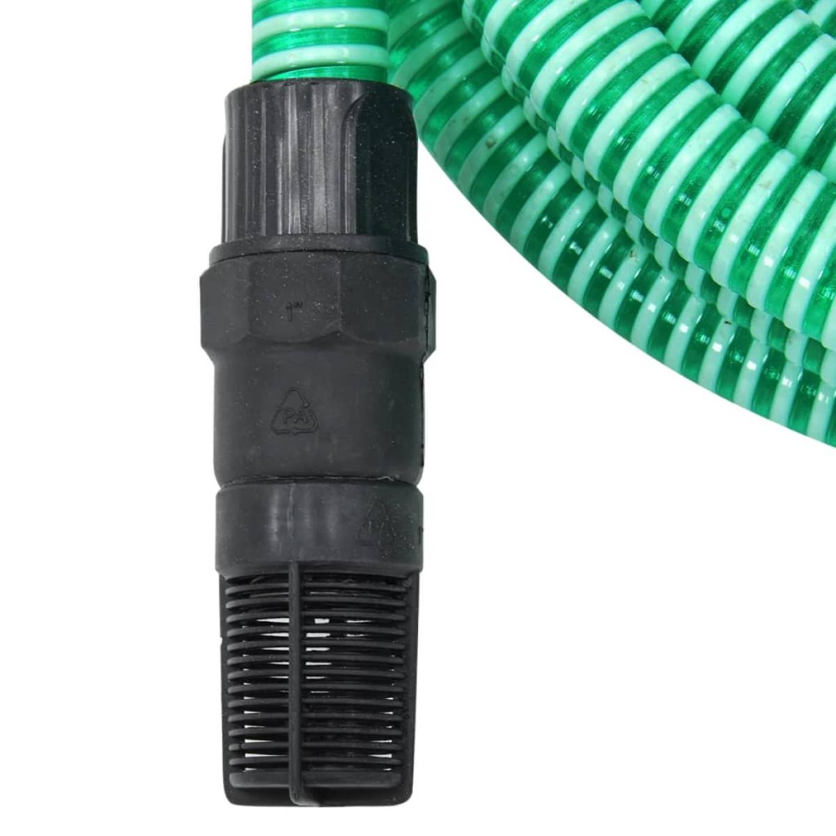 Manguera de succión con conectores PVC 10 m 22 mm verde
