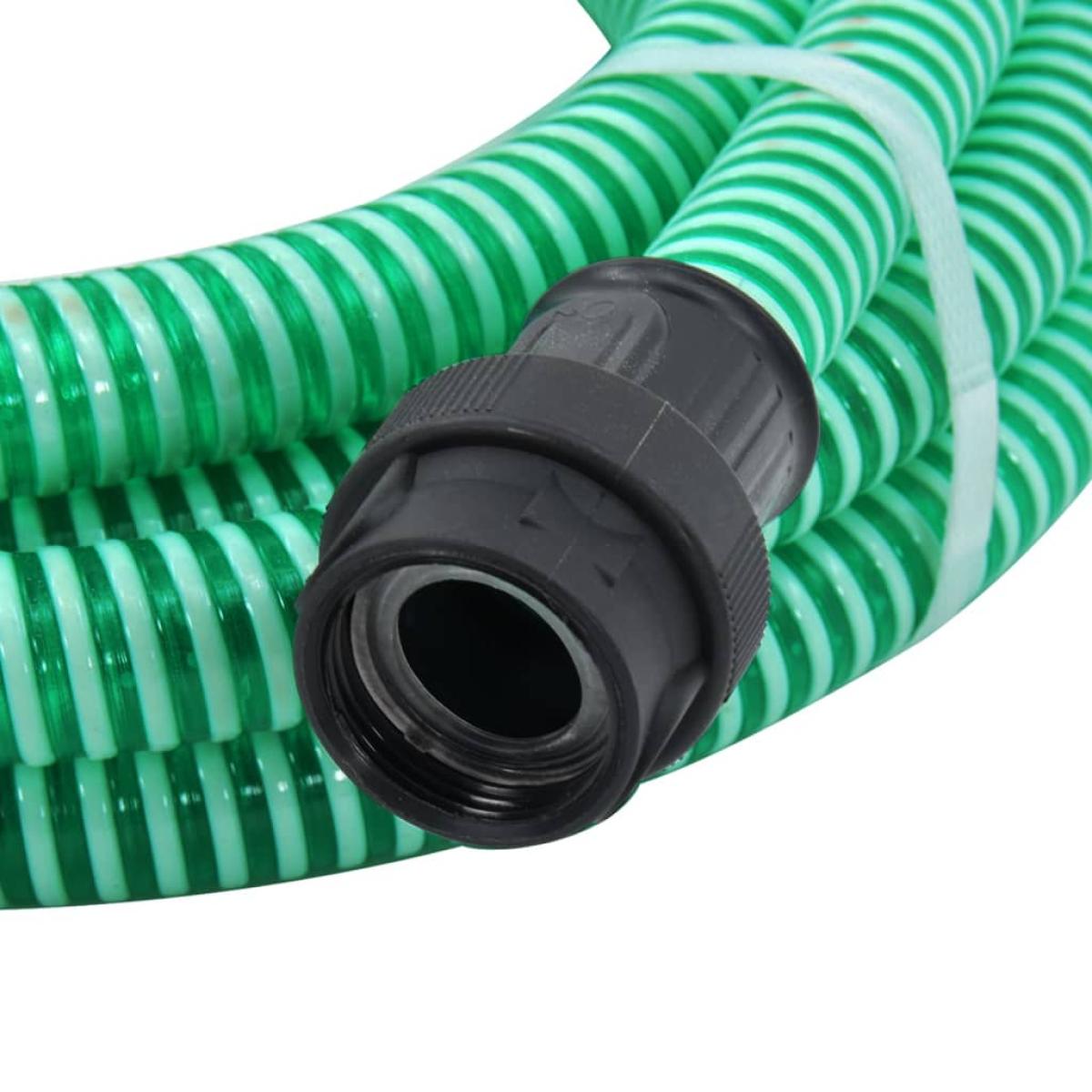 Manguera de succión con conectores PVC 10 m 22 mm verde