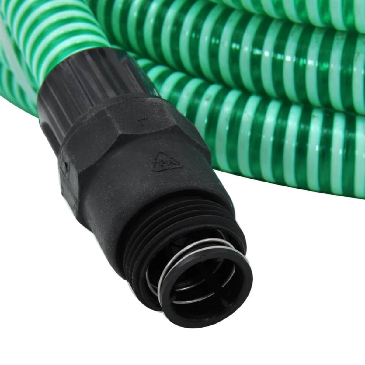 Manguera de succión con conectores PVC 10 m 22 mm verde