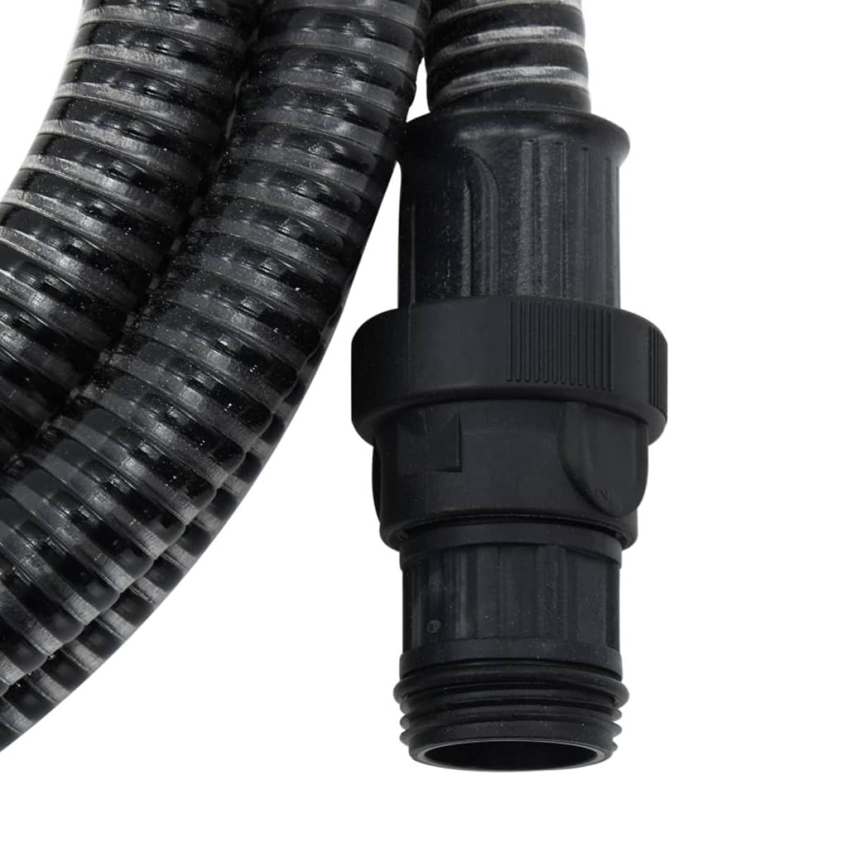 Manguera de succión con conectores PVC 10 m 22 mm negra