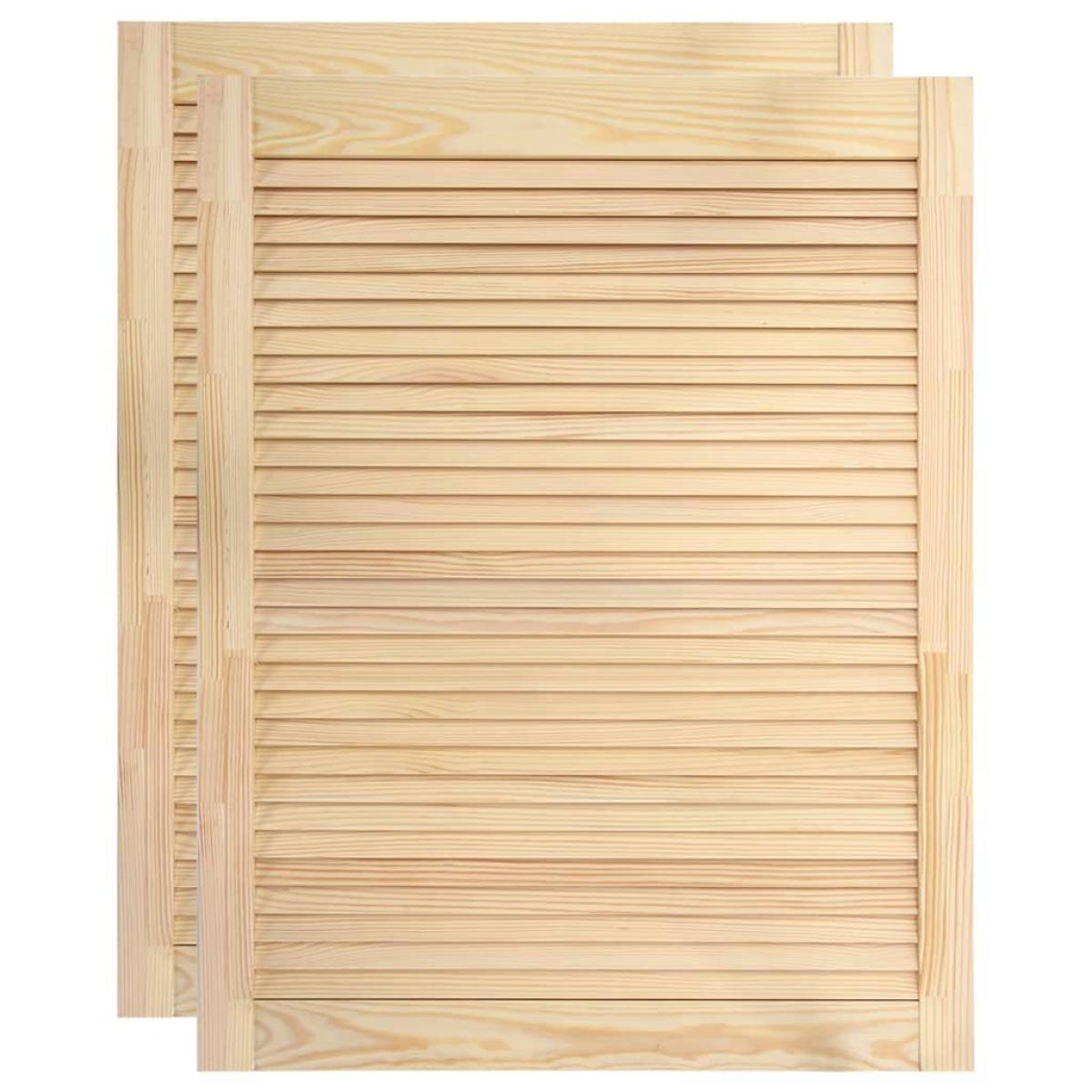 Puertas de persianas 2 uds madera maciza de pino 61,5x39,4 cm