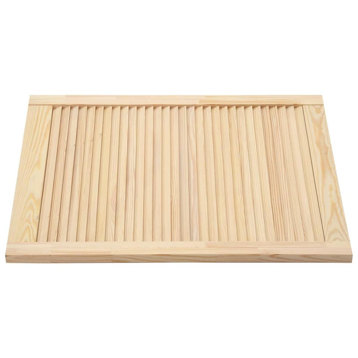 Puertas de persianas 2 uds madera maciza de pino 61,5x49,4cm