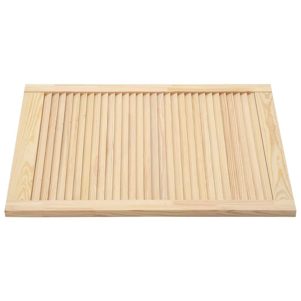 Puertas tipo persiana 2 uds madera maciza de pino 69x49,4cm