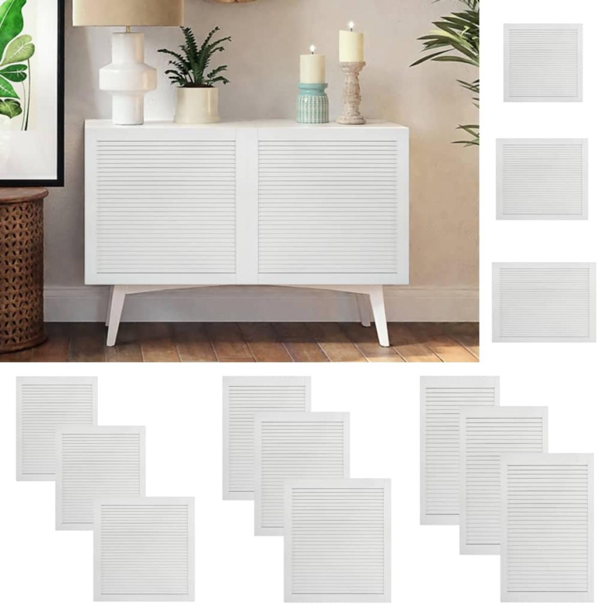 Puertas persiana 2 uds madera maciza de pino blanco 69x39,4cm