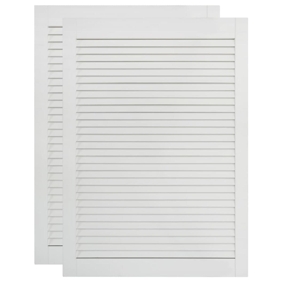 Puertas persiana 2 uds madera maciza de pino blanco 69x39,4cm