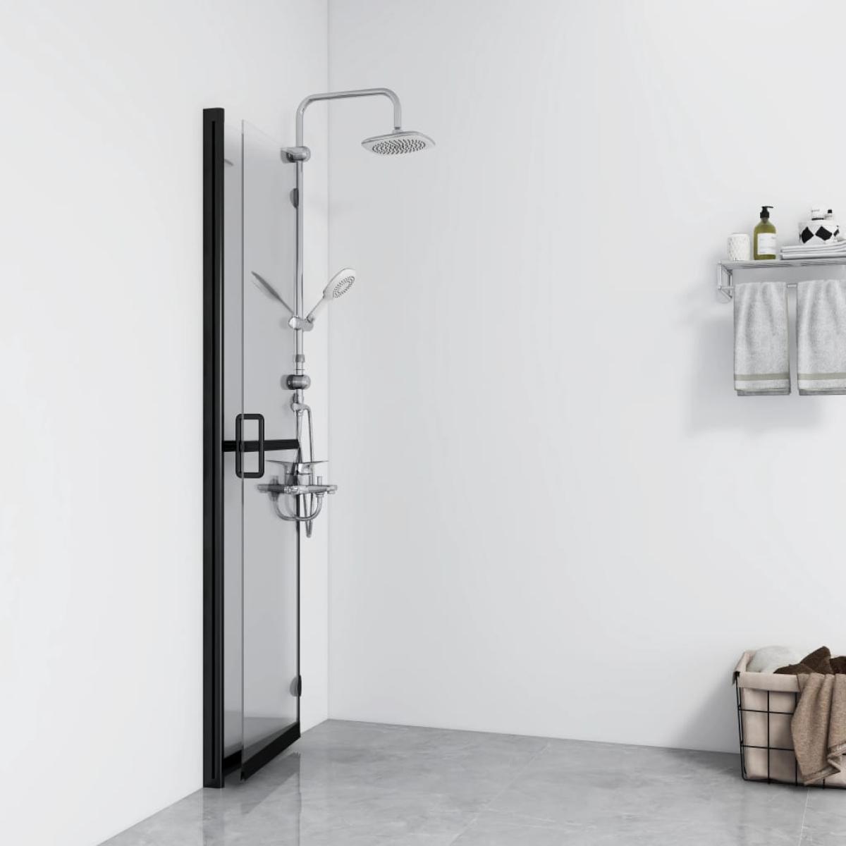 Mampara de ducha plegable vidrio ESG transparente 100x190 cm