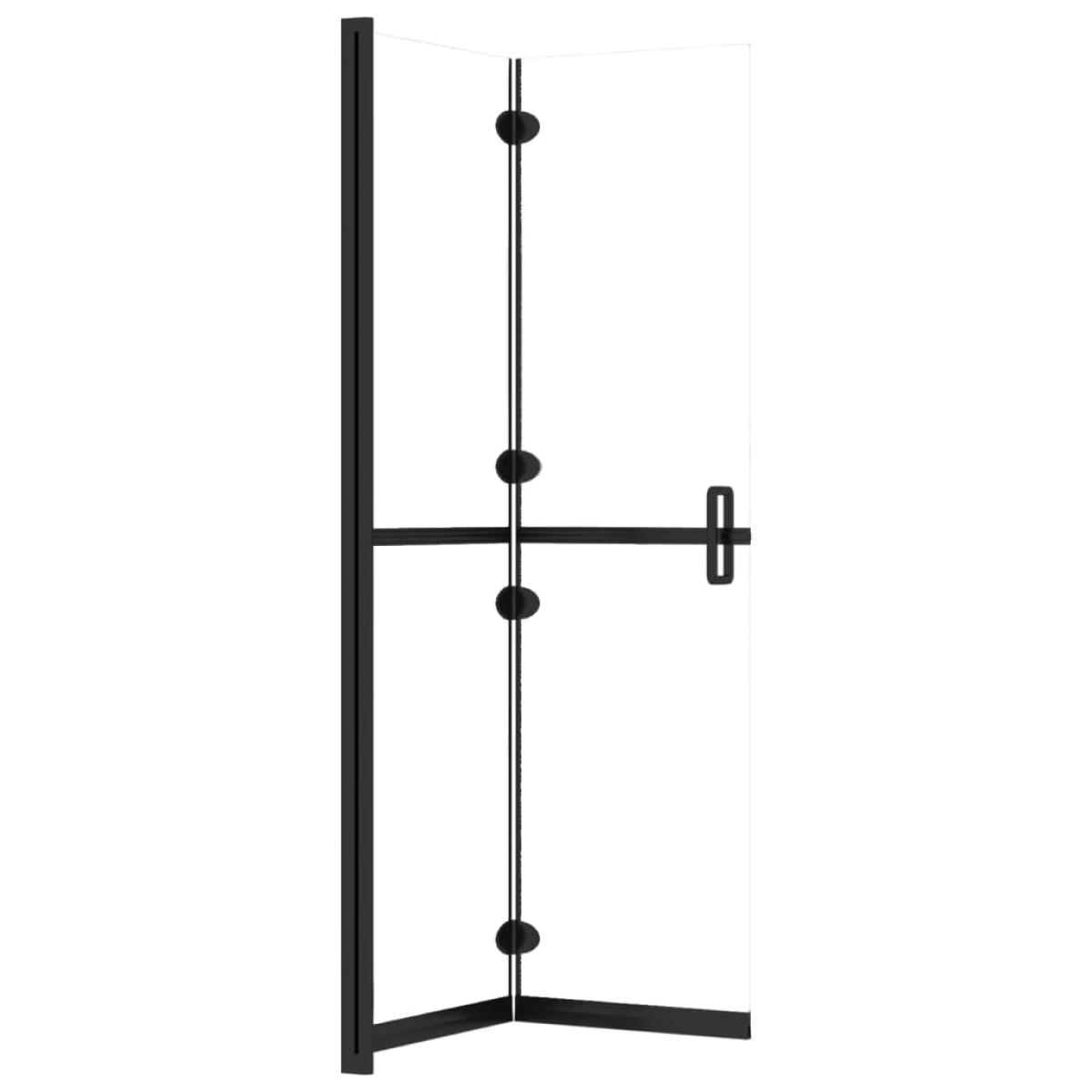 Mampara de ducha plegable vidrio ESG transparente 110x190 cm
