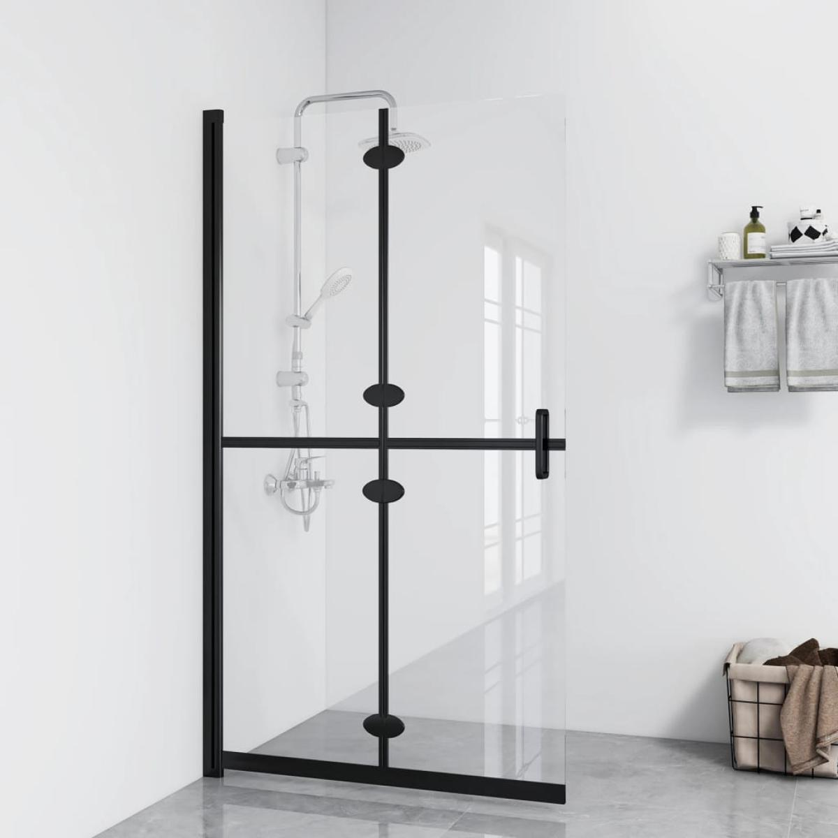Mampara de ducha plegable vidrio ESG transparente 120x190 cm