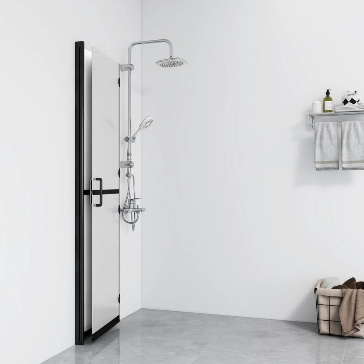 Mampara de ducha plegable vidrio ESG esmerilado 80x190 cm