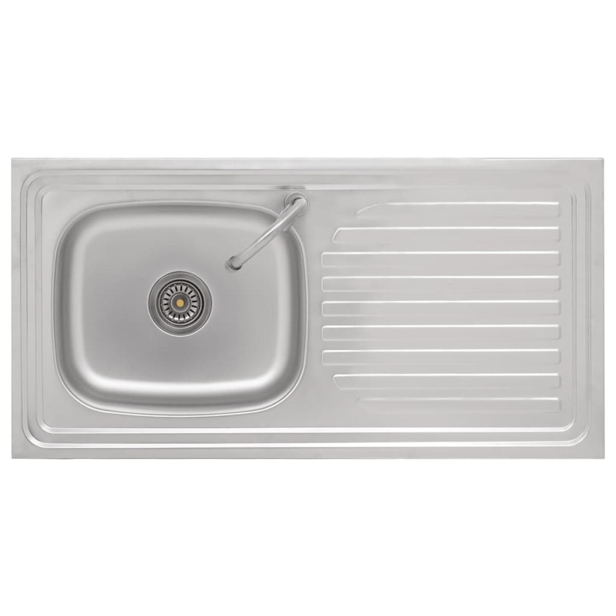 Fregadero de camping de un seno y grifo acero inoxidable