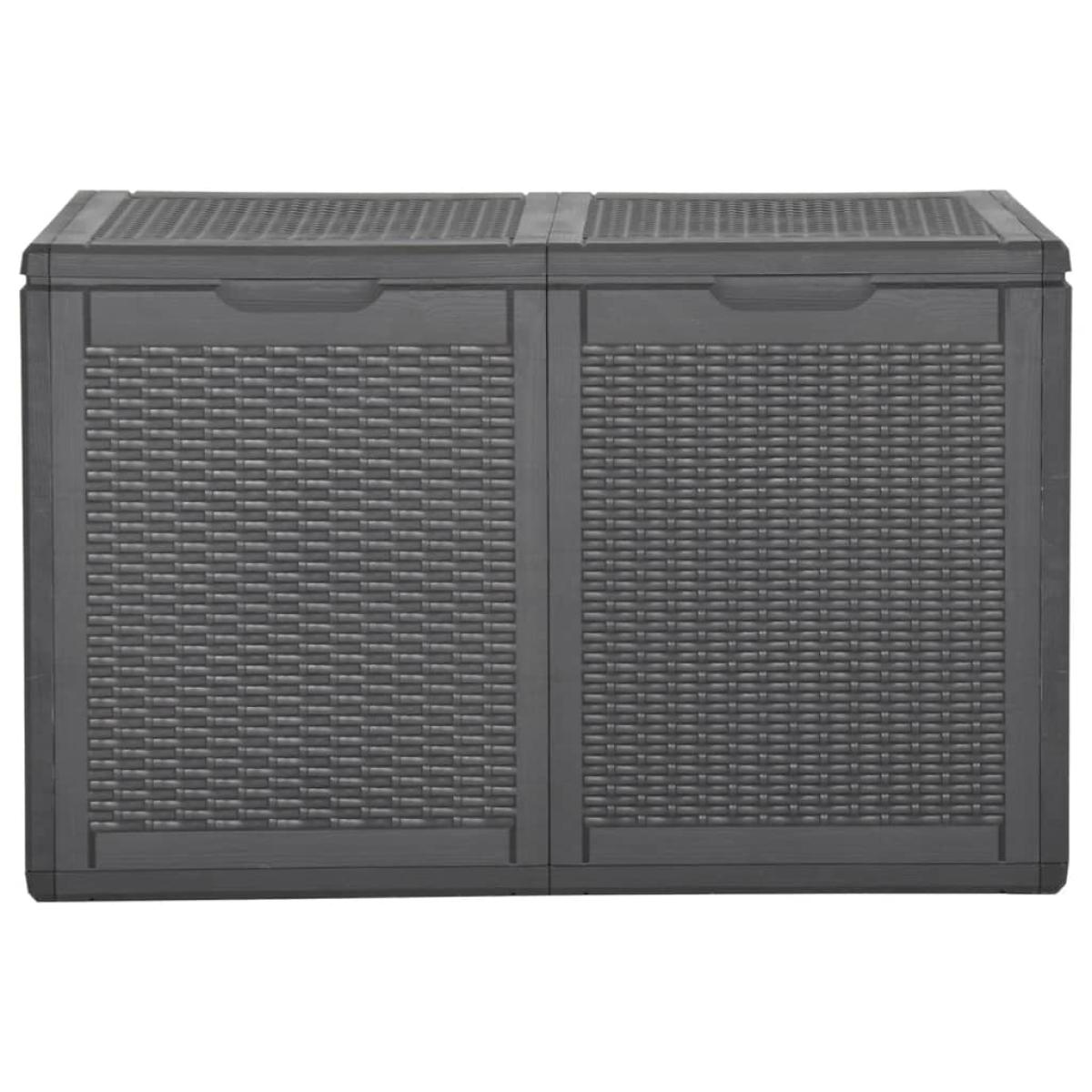 Caja de almacenaje para jardín 180 L PP ratán negra