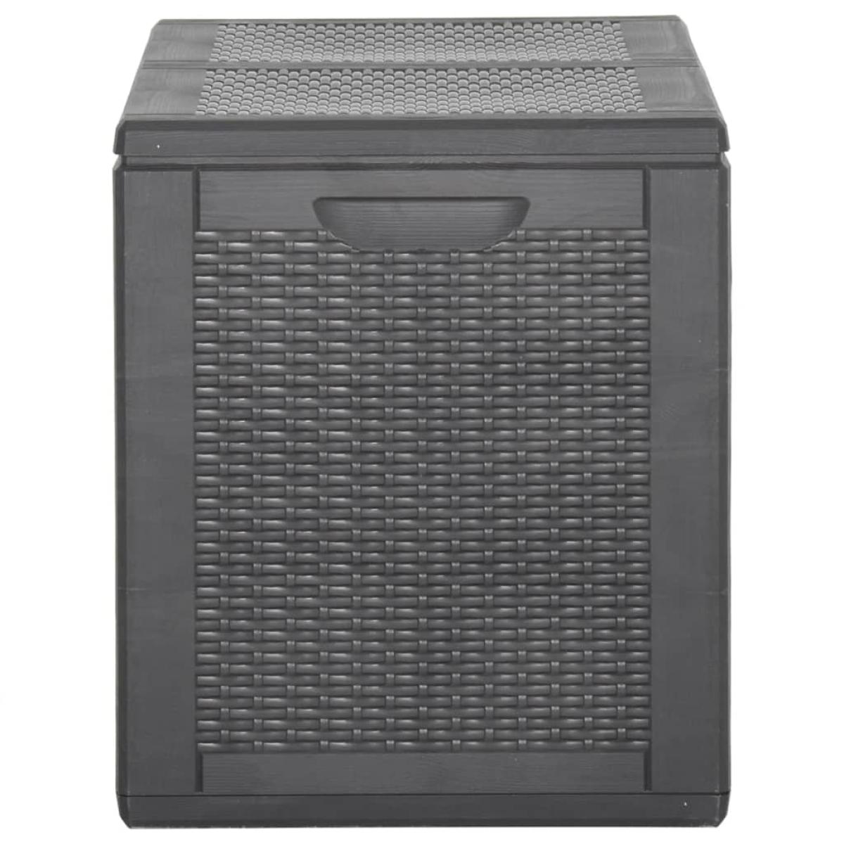 Caja de almacenaje para jardín 180 L PP ratán negra