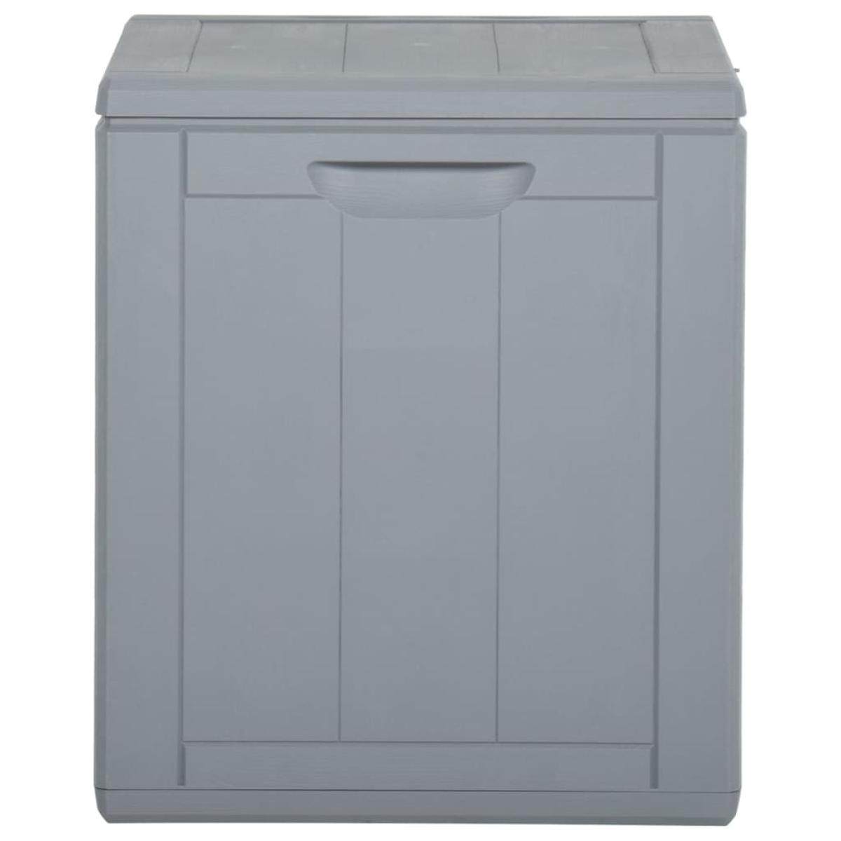 Caja de almacenaje para jardín 90L PP ratán gris