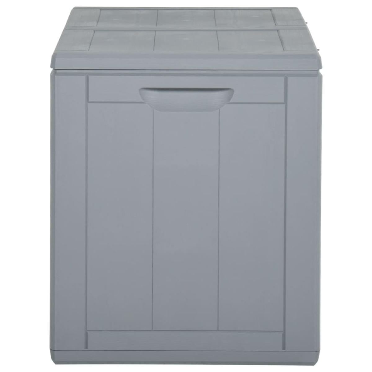 Caja de almacenaje para jardín 180 L PP ratán gris