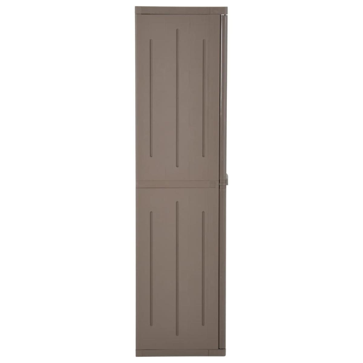 Armario almacenaje de jardín PP apariencia madera 65x45x172 cm