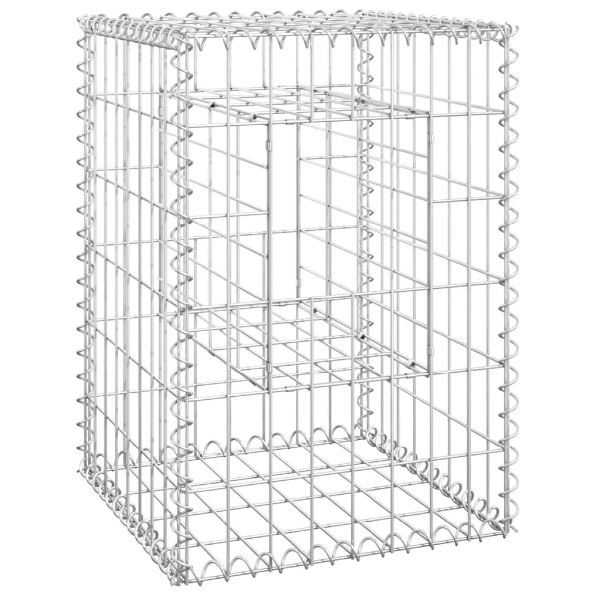 Cestas postes de gaviones 2 unidades hierro 40x40x60 cm