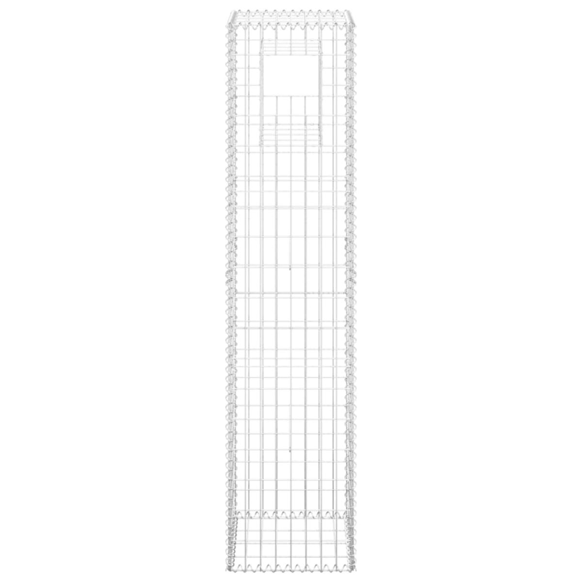 Cestas postes de gaviones 2 unidades hierro 40x40x180 cm