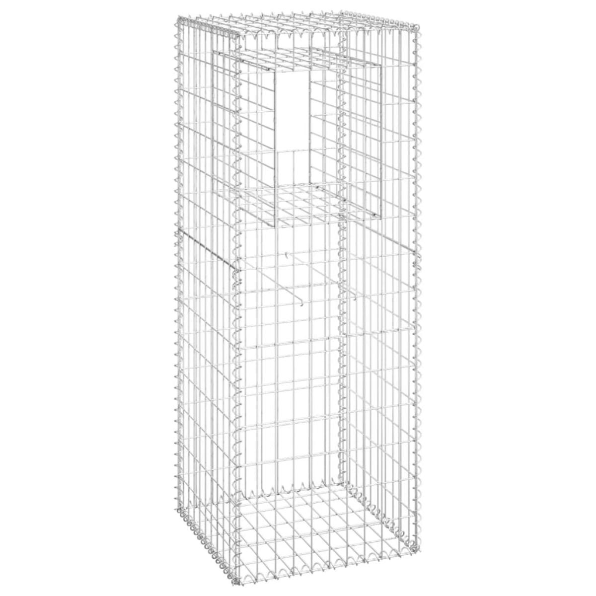 Cestas postes de gaviones 2 unidades hierro 50x50x140 cm