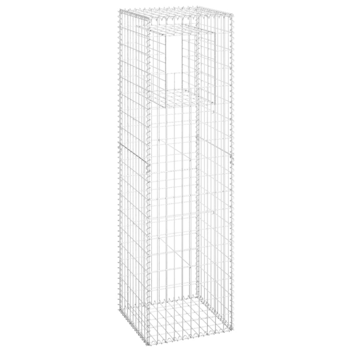 Cestas postes de gaviones 2 unidades hierro 50x50x180 cm