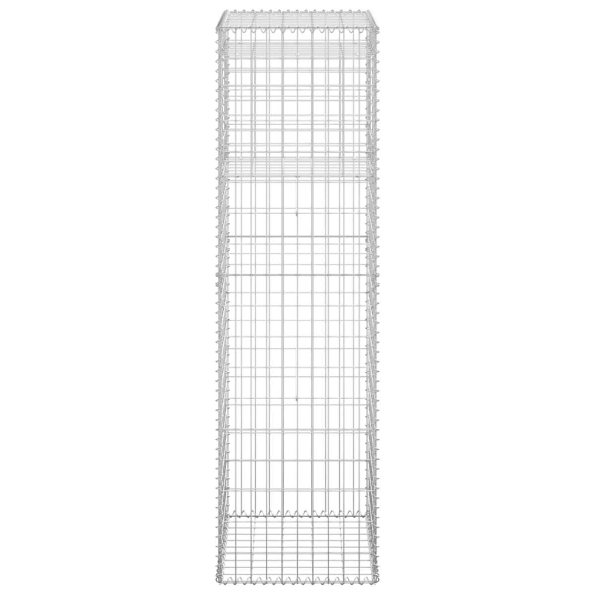Cestas postes de gaviones 2 unidades hierro 50x50x180 cm