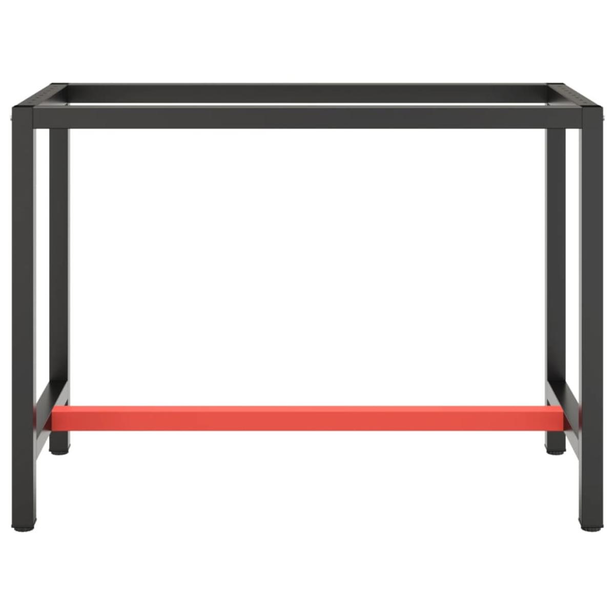 Estructura banco de trabajo metal negro y rojo mate 110x50x79cm