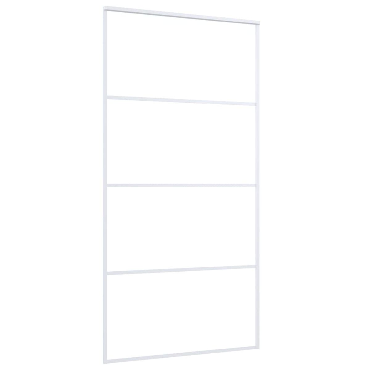 Puerta corredera ESG vidrio y aluminio blanca 102,5x205 cm