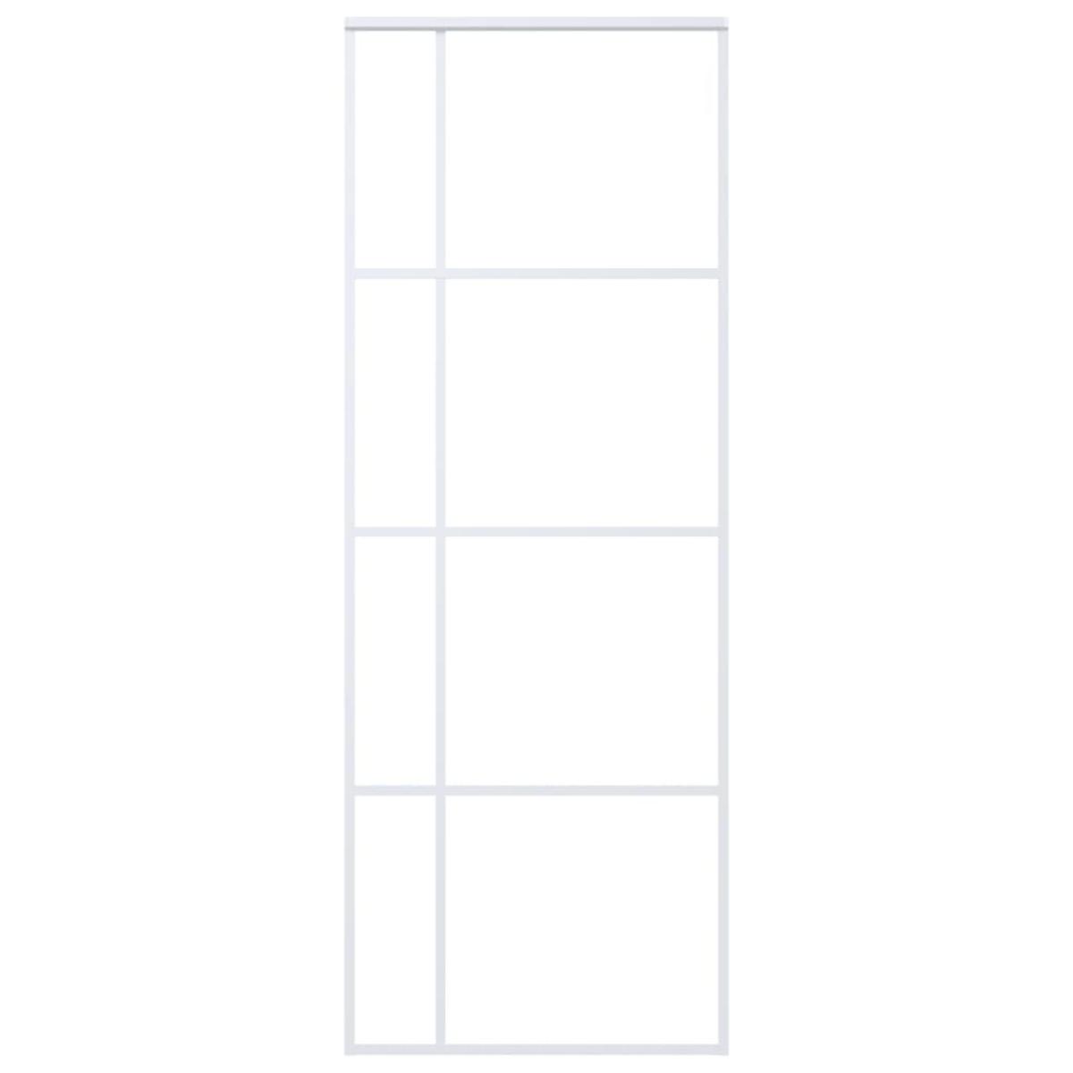 Puerta corredera ESG vidrio y aluminio blanca 76x205 cm