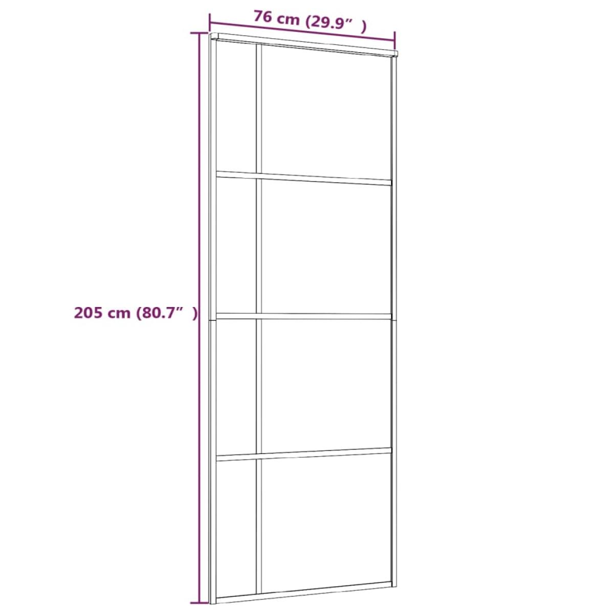 Puerta corredera ESG vidrio y aluminio blanca 76x205 cm