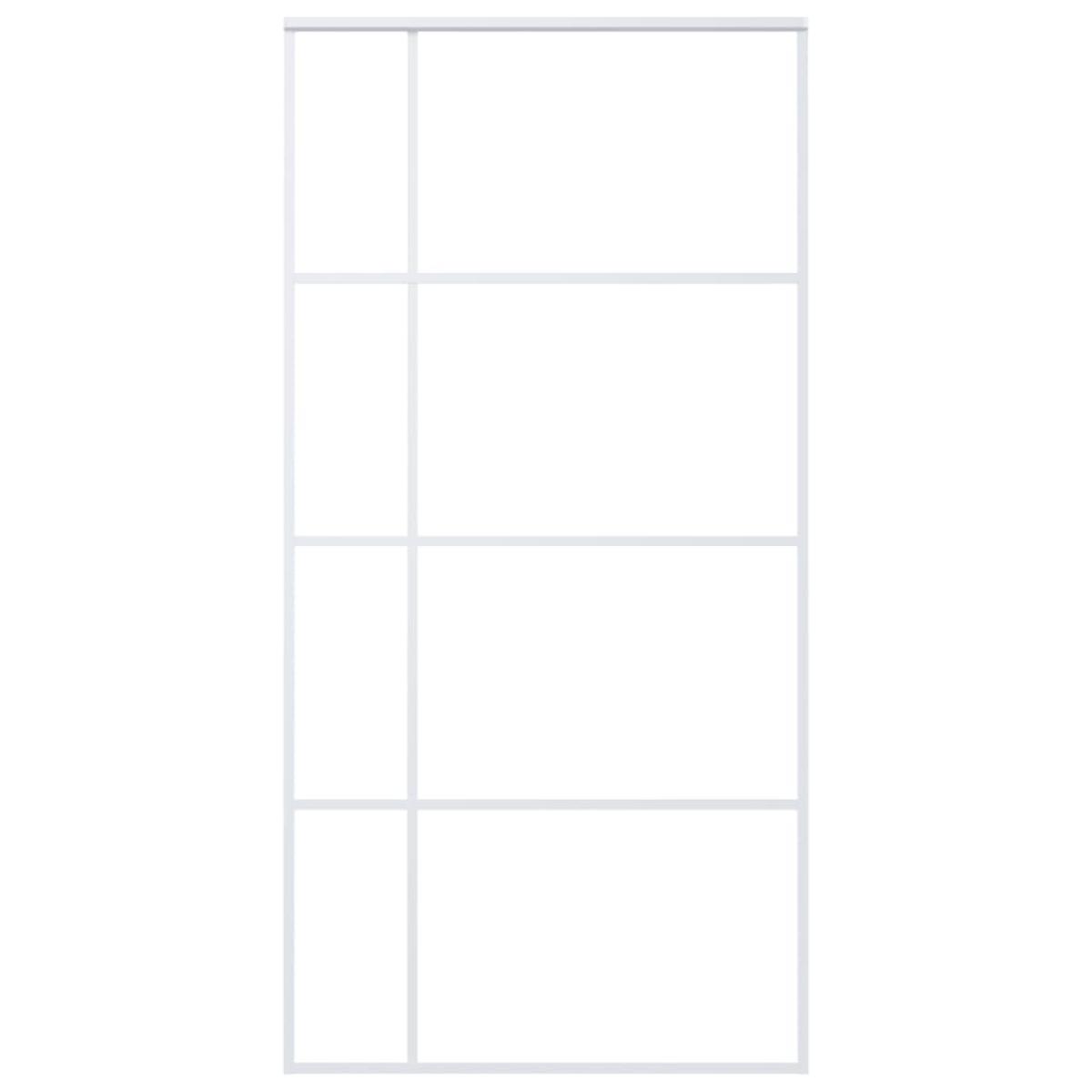 Puerta corredera ESG vidrio y aluminio blanca 102,5x205 cm